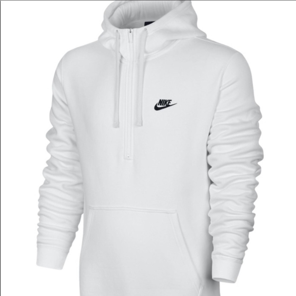 White Nike Half Zip Up Hoodie